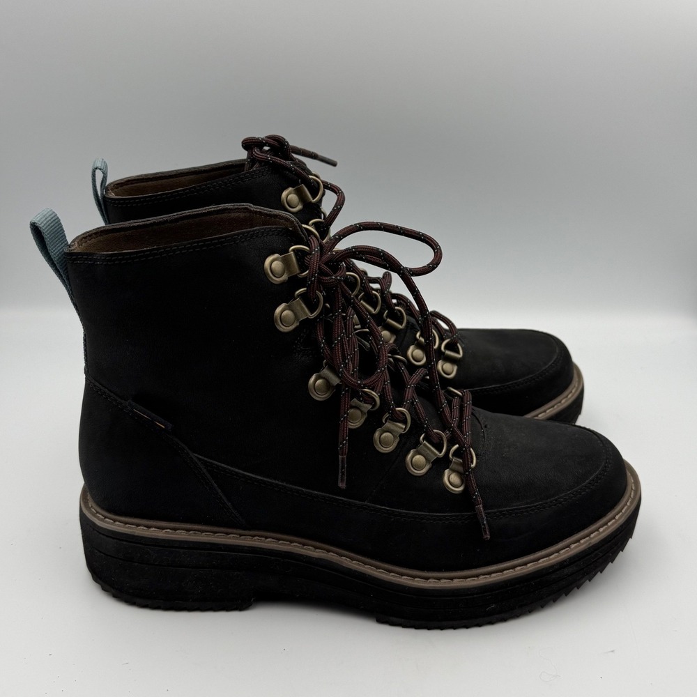 Teva Midform Women's Size 8.5 Black Leather Lace-Up Platform Ankle Boots